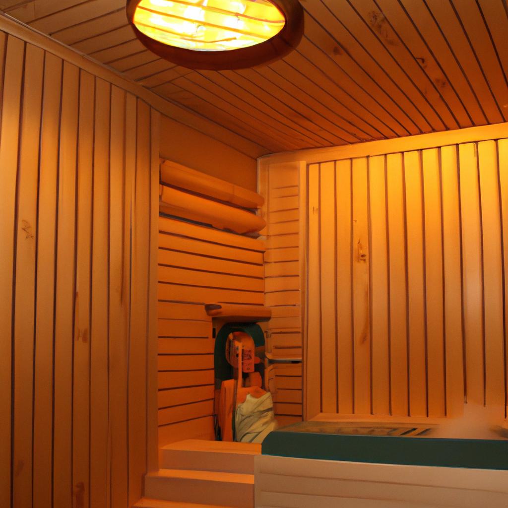 Person enjoying sauna in hotel